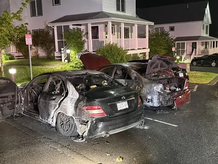 Two cars destroyed in Memorial Day fire at Amherst apartment complex