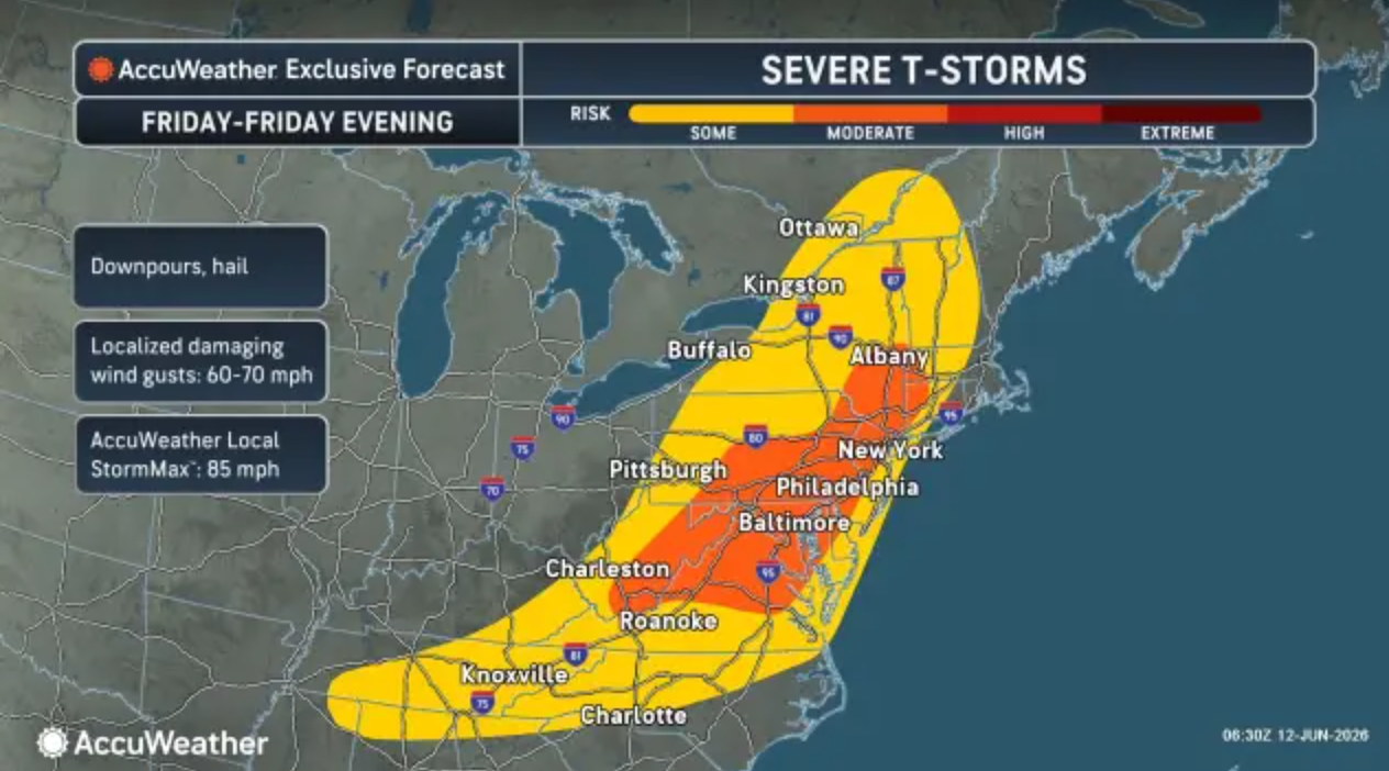 N.J. weather: Severe thunderstorms, record heat possible today. Latest weekend forecast.