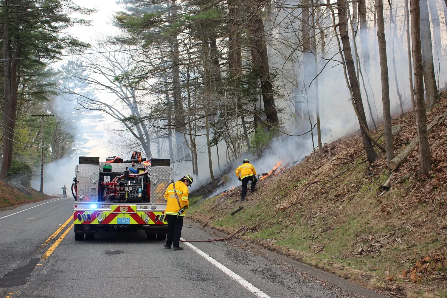 Chief: New Salem brush fire likely caused by truck debris