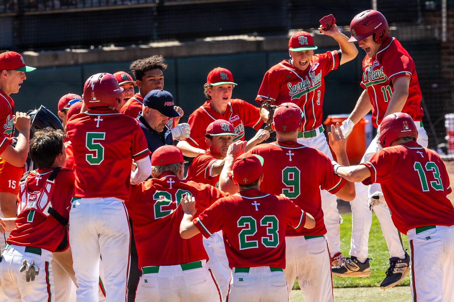 See photos as Sacred Heart defeats Marcellus in five innings, claim MHSAA D4 state title