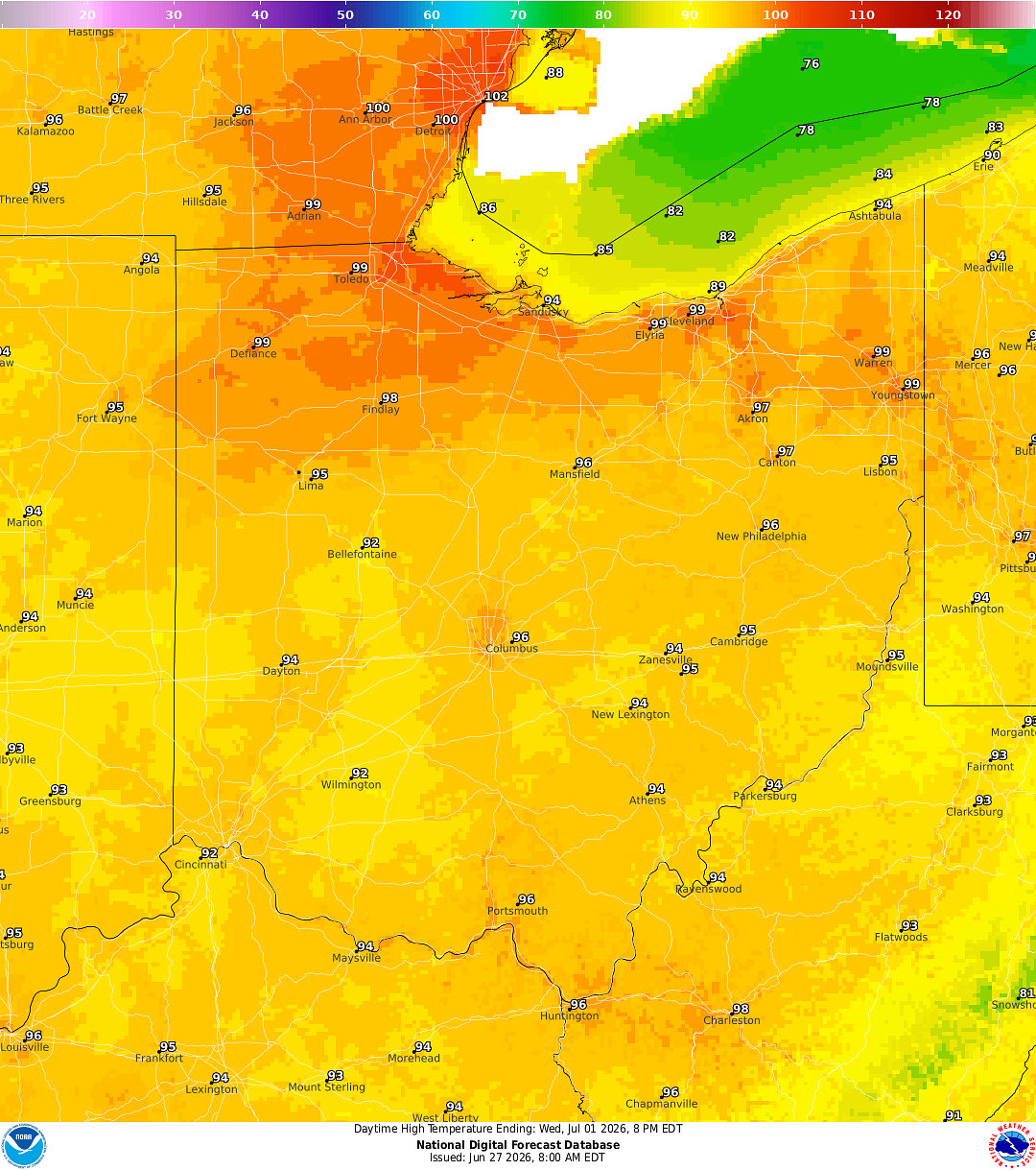 Dangerous heat to grip Northeast Ohio next week as heat index could top 100 degrees