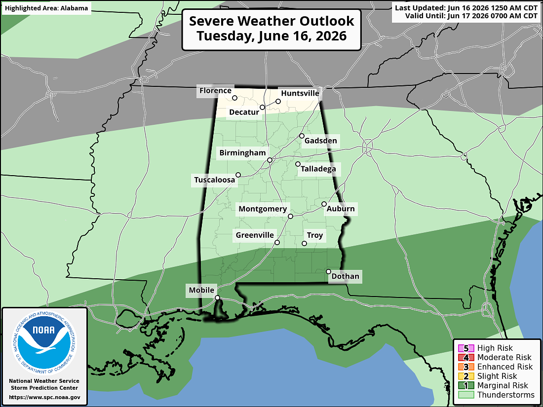 Severe storms and a lot of rain possible in Alabama this week
