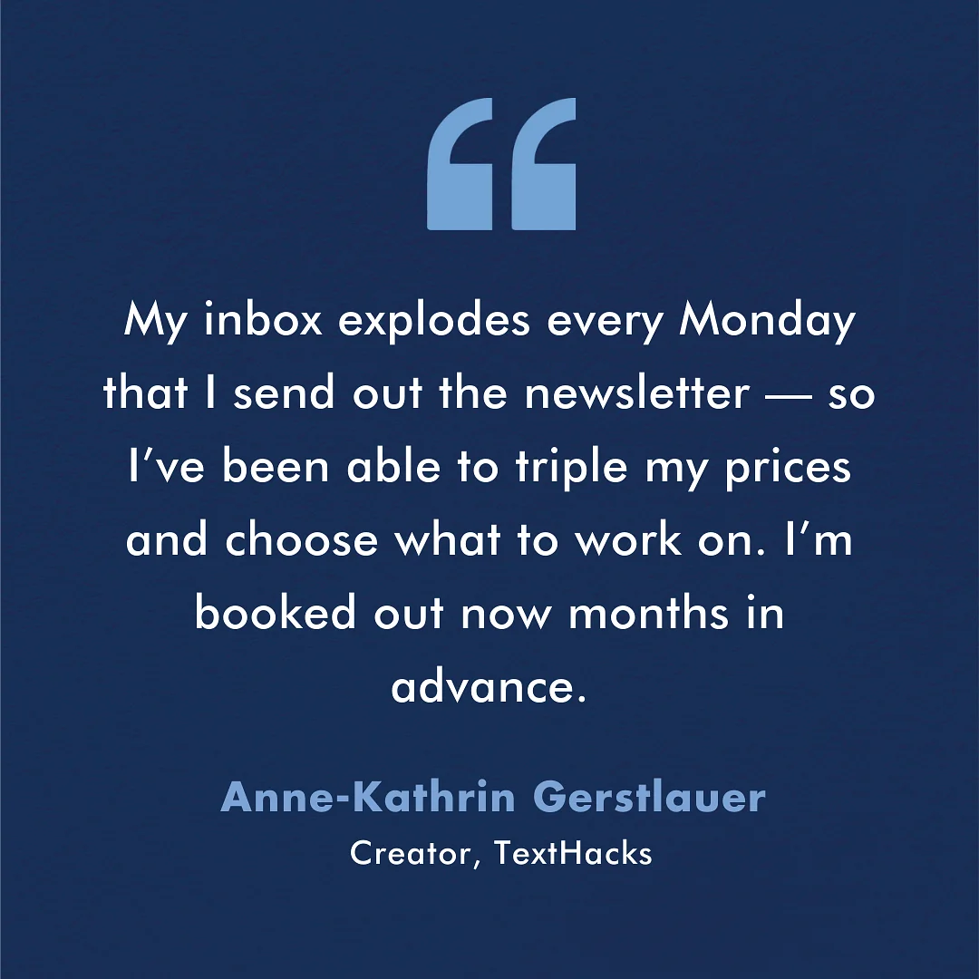 How Anne-Kathrin Gerstlauer Built More Than a Consulting Business Around Her Newsletter, TextHacks