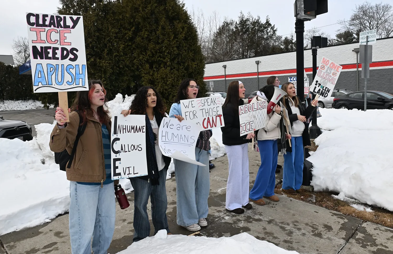 PHOTOS: Greenfield High School students hold anti-ICE walkout
