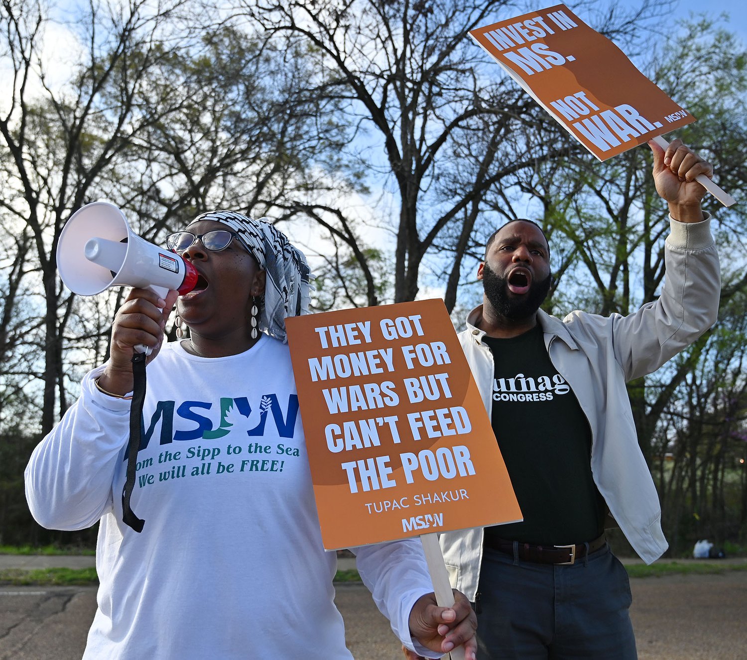 Jackson protest focuses on attack on Iran, treatment of Palestinians and crackdown on immigration