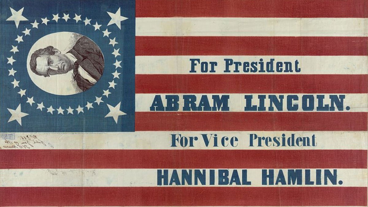 1860: Abraham Lincoln elected president