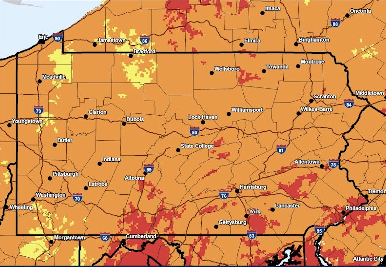 Central Pa. forecast includes severe, hazardous weather, heat advisories