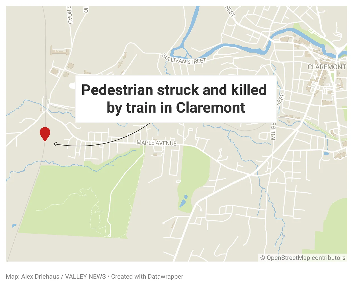 Man struck by Amtrak train dies in Claremont