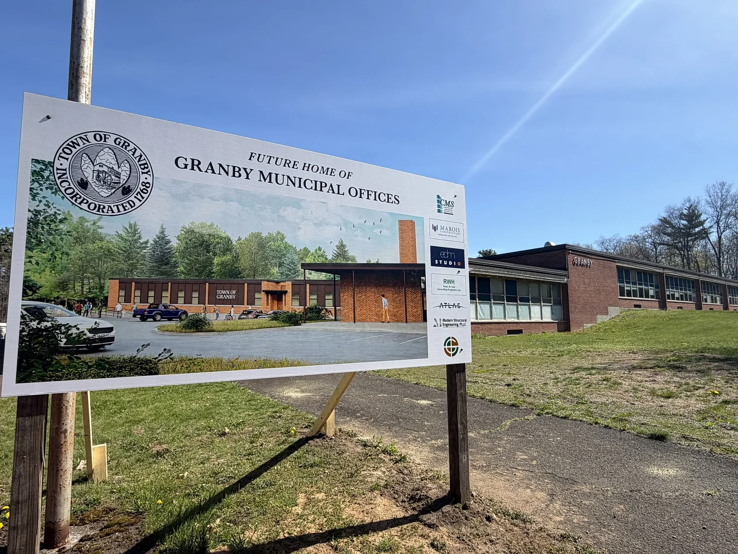 Granby breaks ground on new town office building at old West Street school
