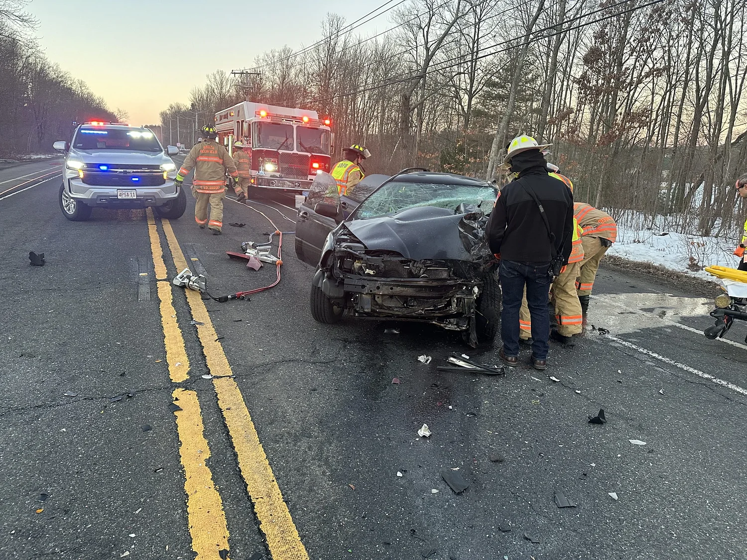 Head-on collision results in temporary closure of Routes 5 and 10 in South Deerfield