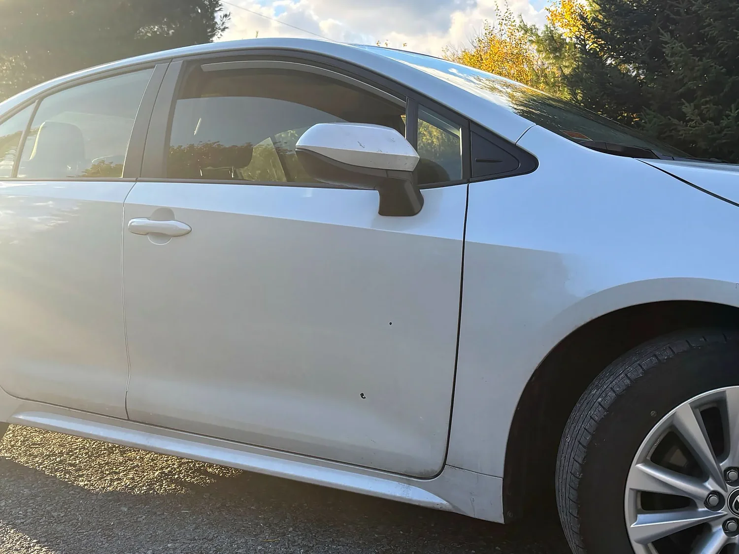 Thetford man says someone shot his car with a pellet gun