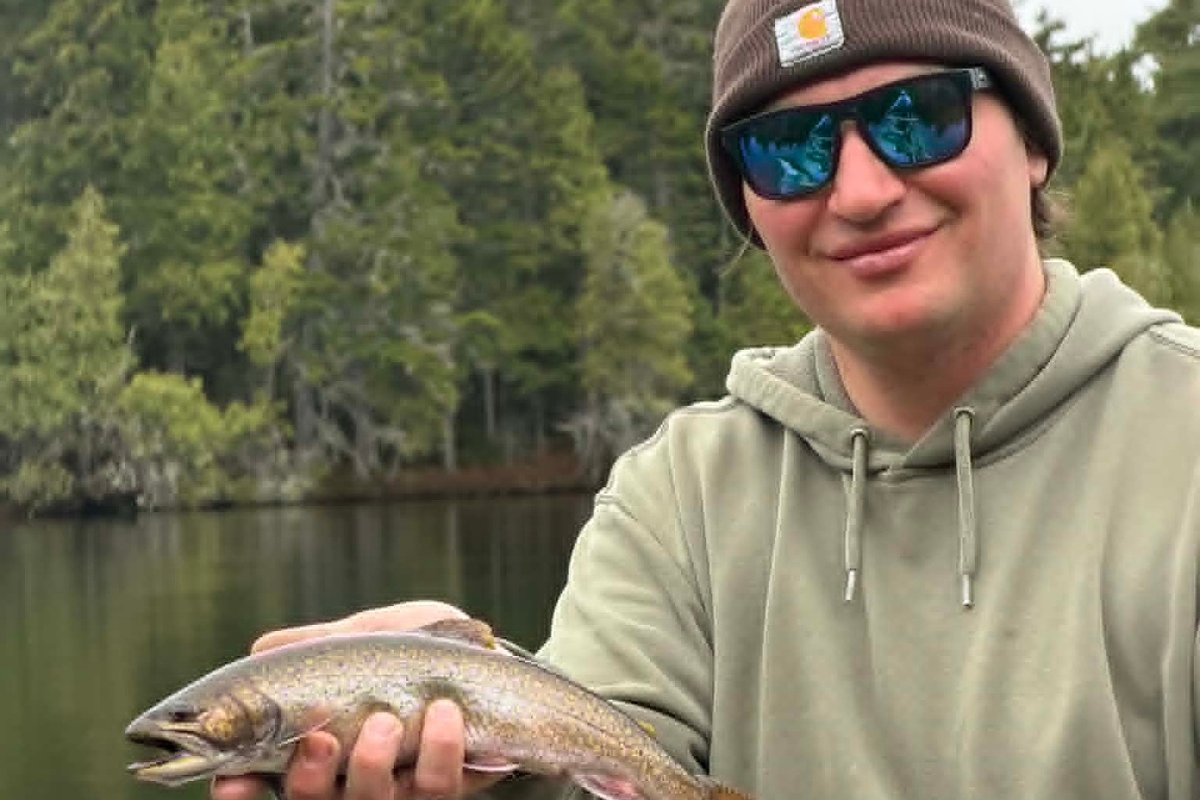 Brook trout explode on mouse flies in remote Maine pond