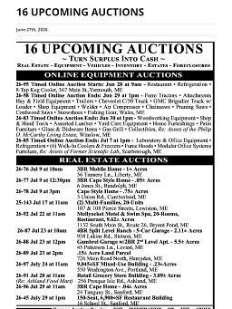 16 UPCOMING AUCTIONS