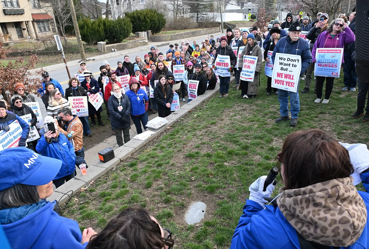 Baystate Franklin nurses picket for higher pay, stable nurse-patient ratios