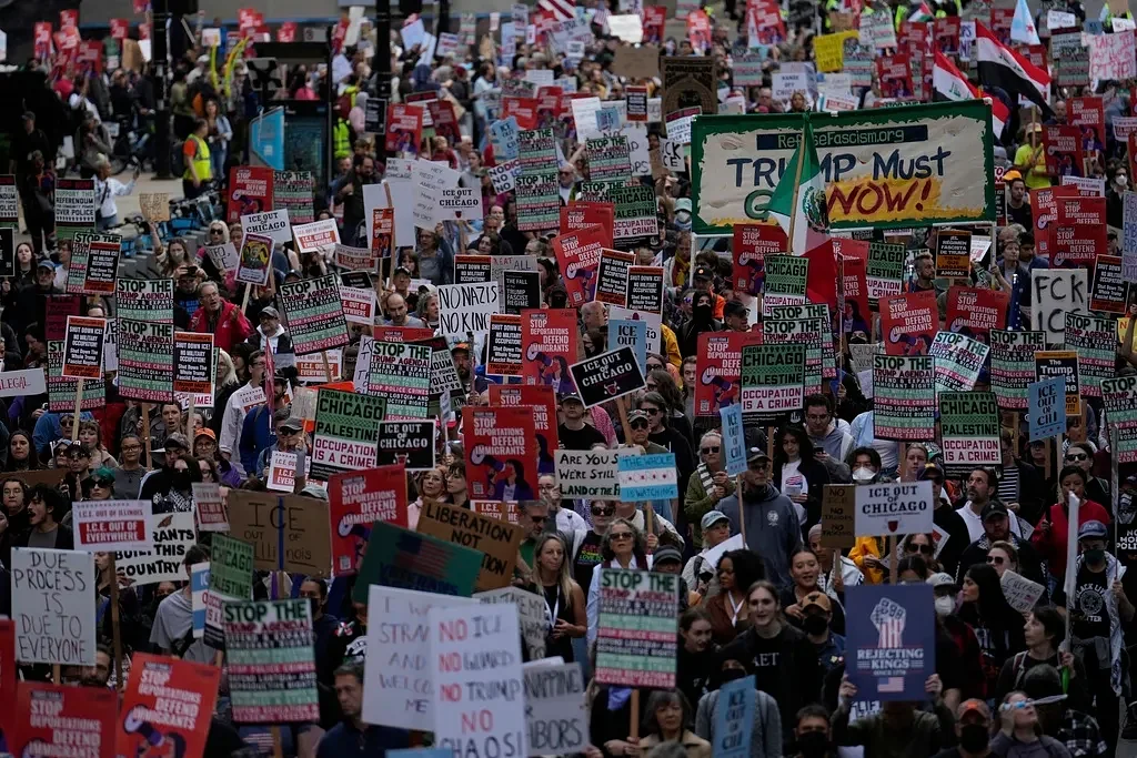 Thousands protest for a 'Free DC' on the fourth week of federal control in Washington