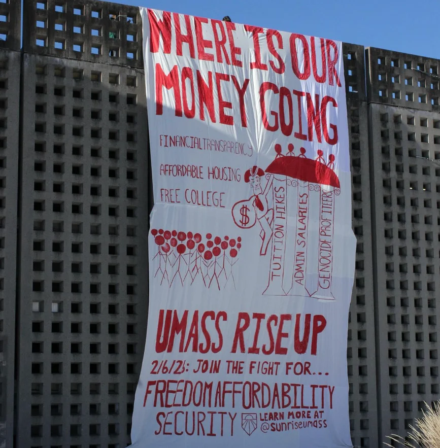 UMass freezes Sunrise Movement chapter after banner drop