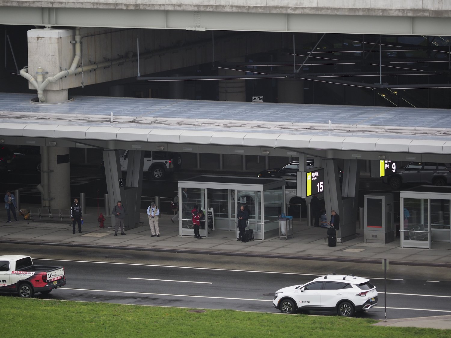 Hotel shuttle bus catches fire outside Newark Airport, driver escapes