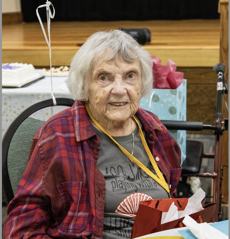 Downers Grove’s Scarlet Bloomers celebrate charter member Anna May Bequeaith’s 100th birthday