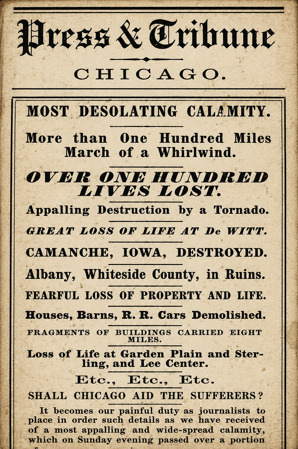 A piece of Dixon history: The Great Tornado of 1860
