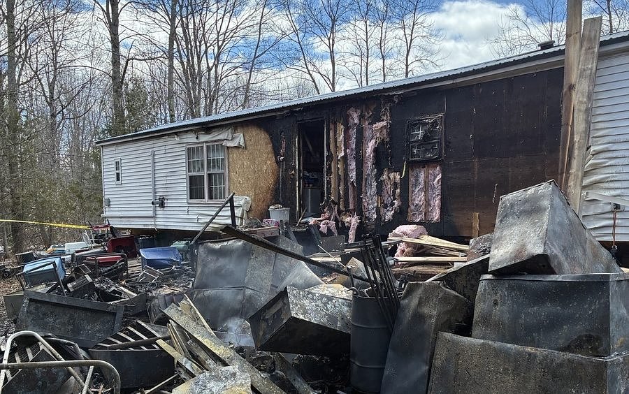 Cat missing after fire heavily damages Maine mobile home