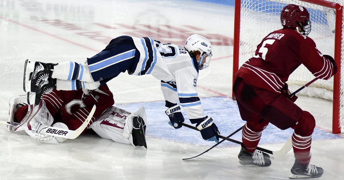 Top UMaine goalscorer keeps winning hockey awards in freshman season