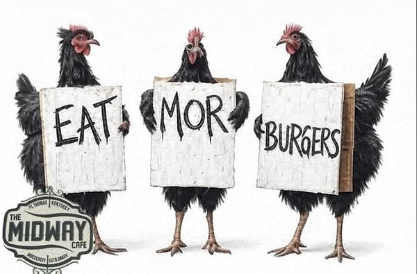 Fort Thomas' Bubbles the chicken visits Midway Café for fundraiser