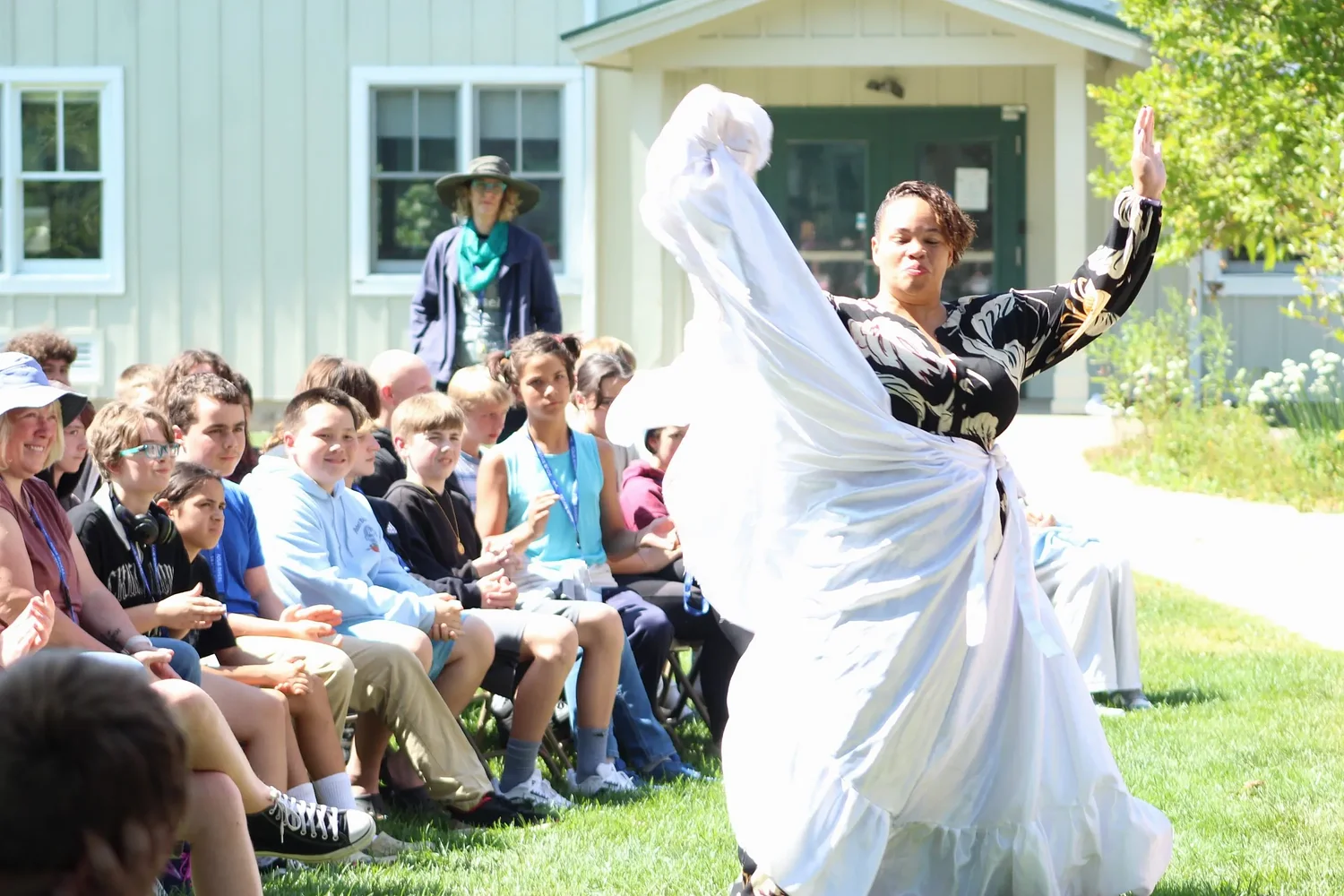 Four Rivers Charter Public School celebrates Hispanic Heritage Month with bomba dance lesson