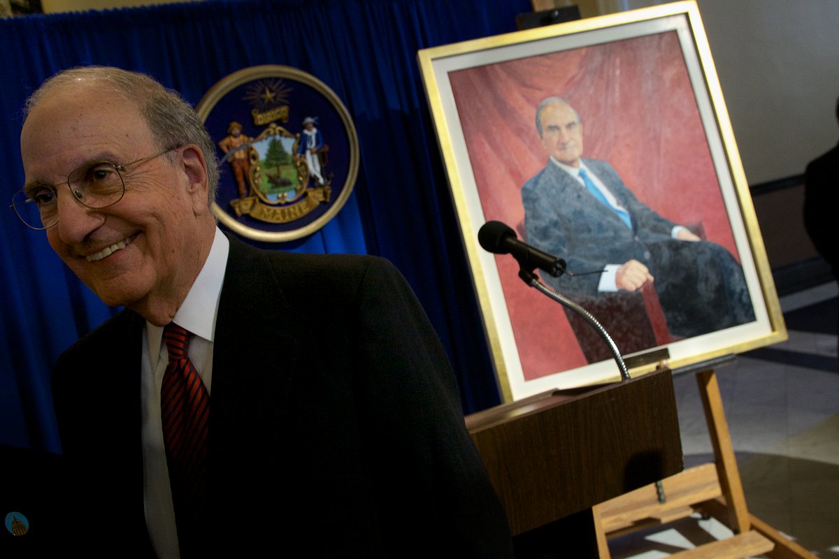 George Mitchell’s State House portrait taken down following Epstein files release