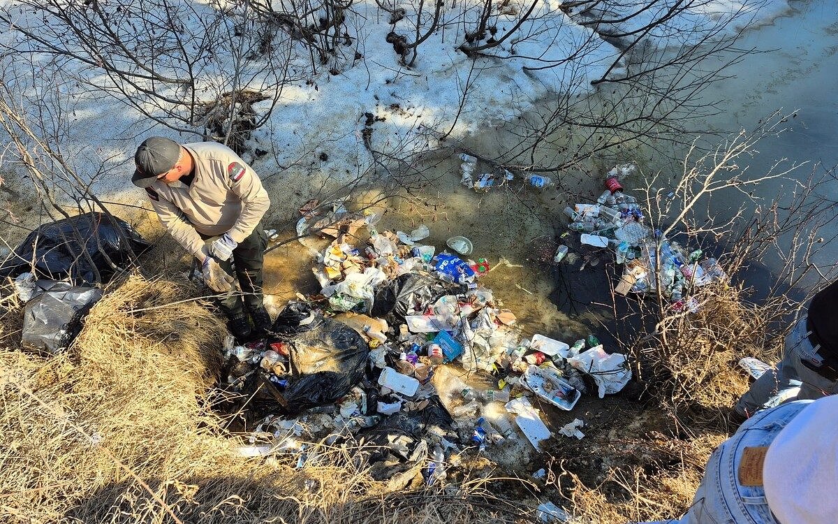 Someone dumped a bunch of trash in a Penobscot County stream
