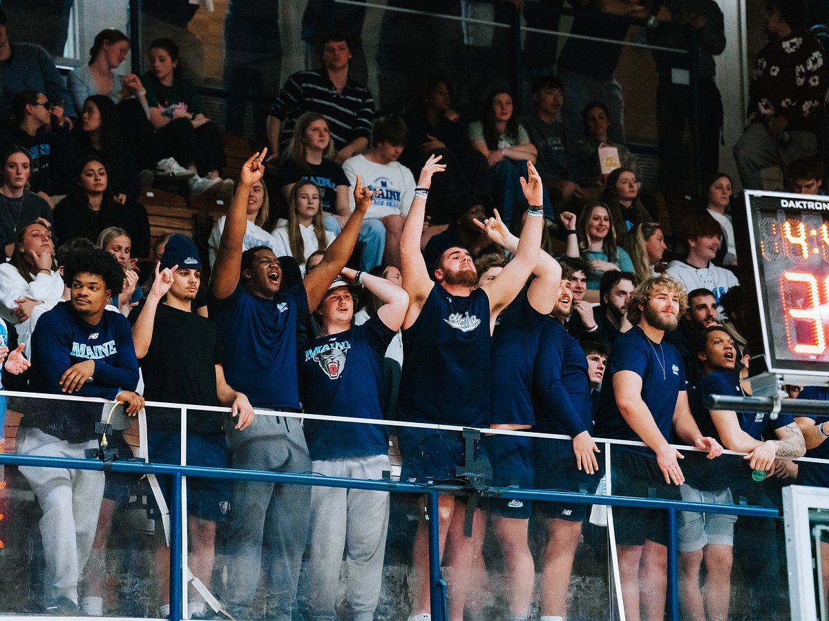Watch UMaine football players get loud to support the women’s basketball team 