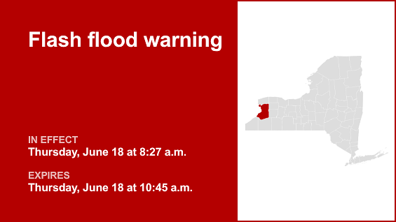 Update: Flash flood warning in place for Erie County Thursday morning triggered by thunderstorms