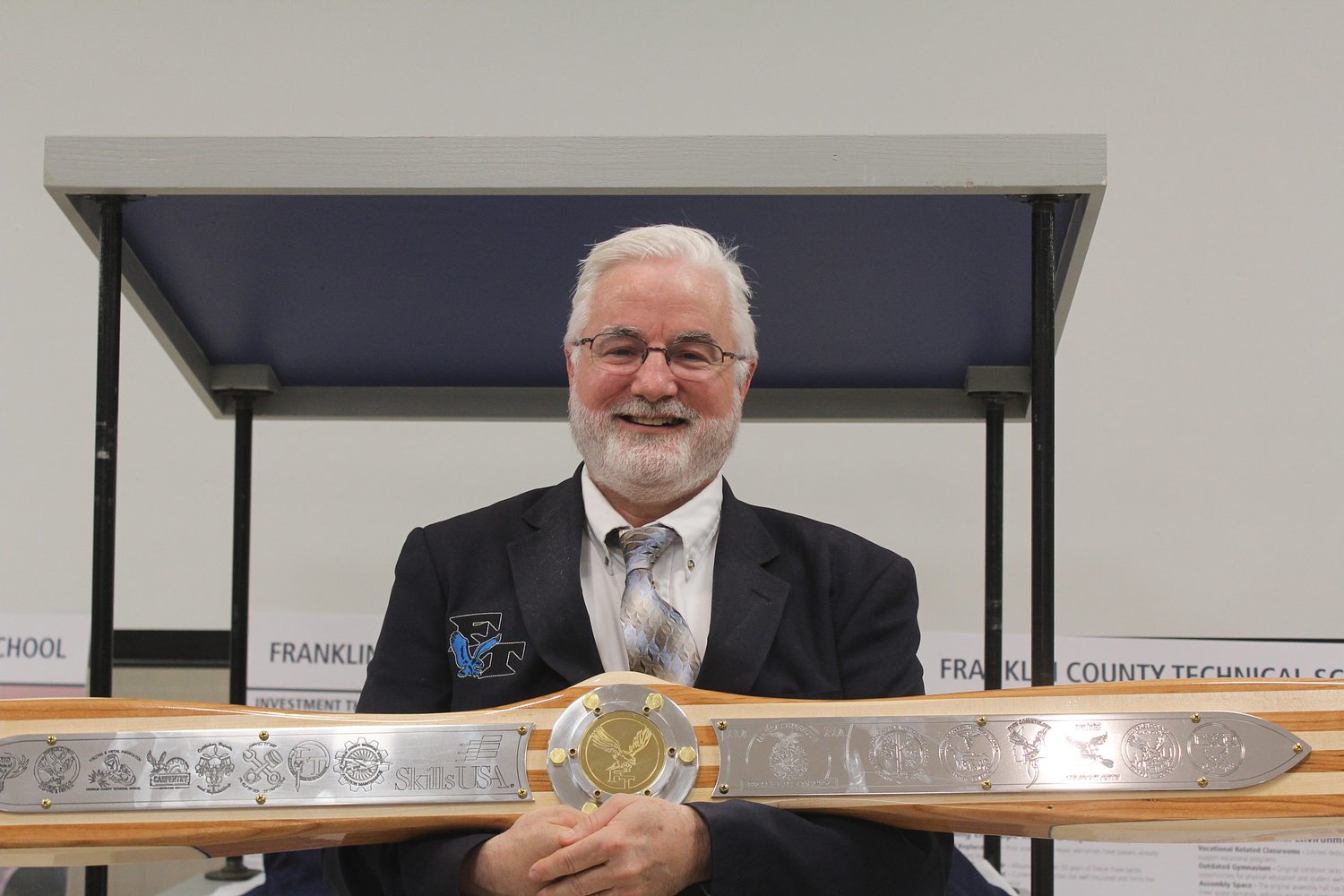 Retiring Franklin Tech superintendent surprised with gift after speaking on new school proposal