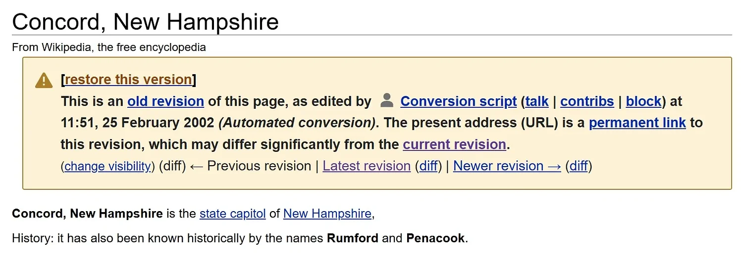 Granite Geek: As wikipedia turns 25, recalling who created the article for Concord