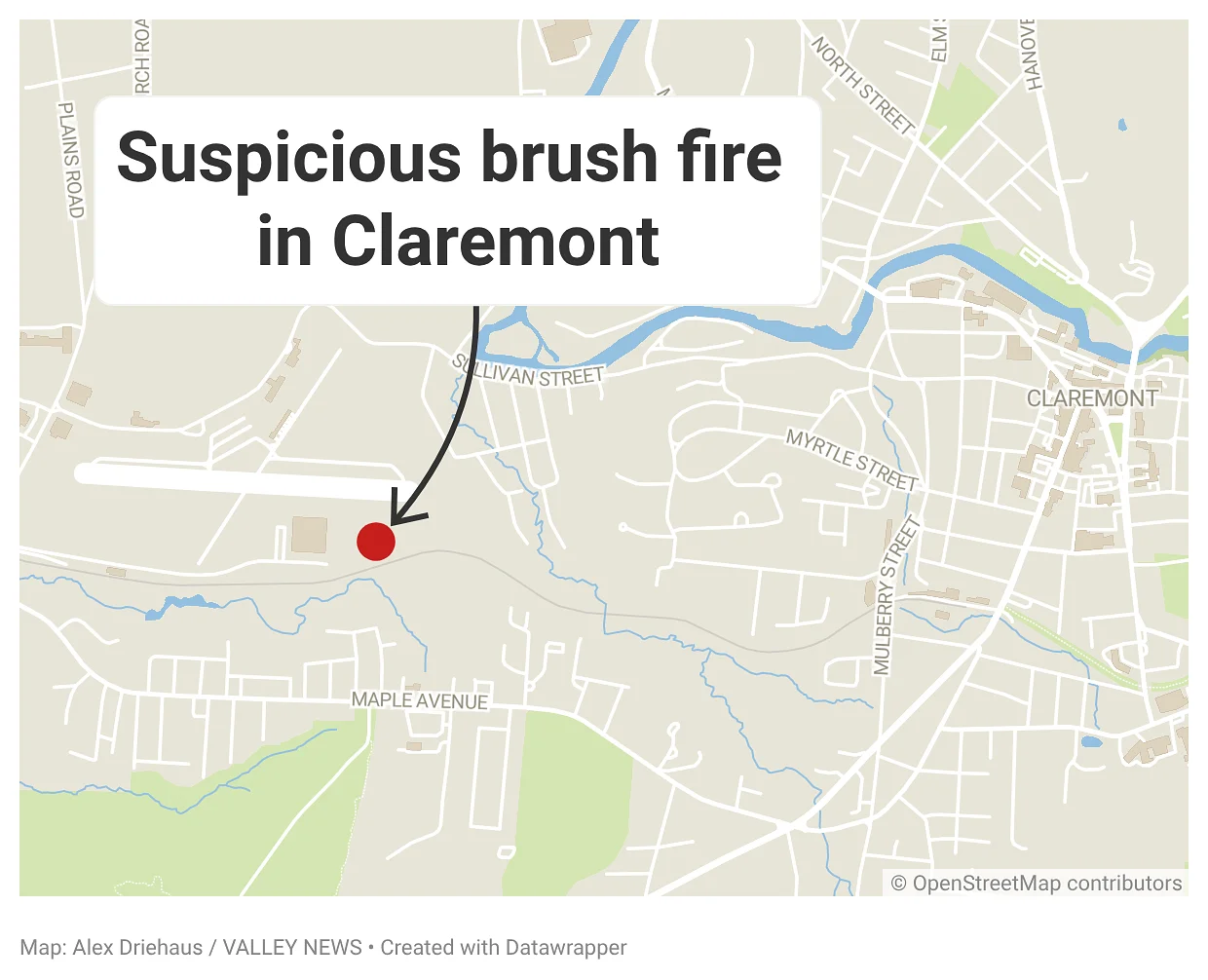 Officials investigate suspicious Claremont brush fire