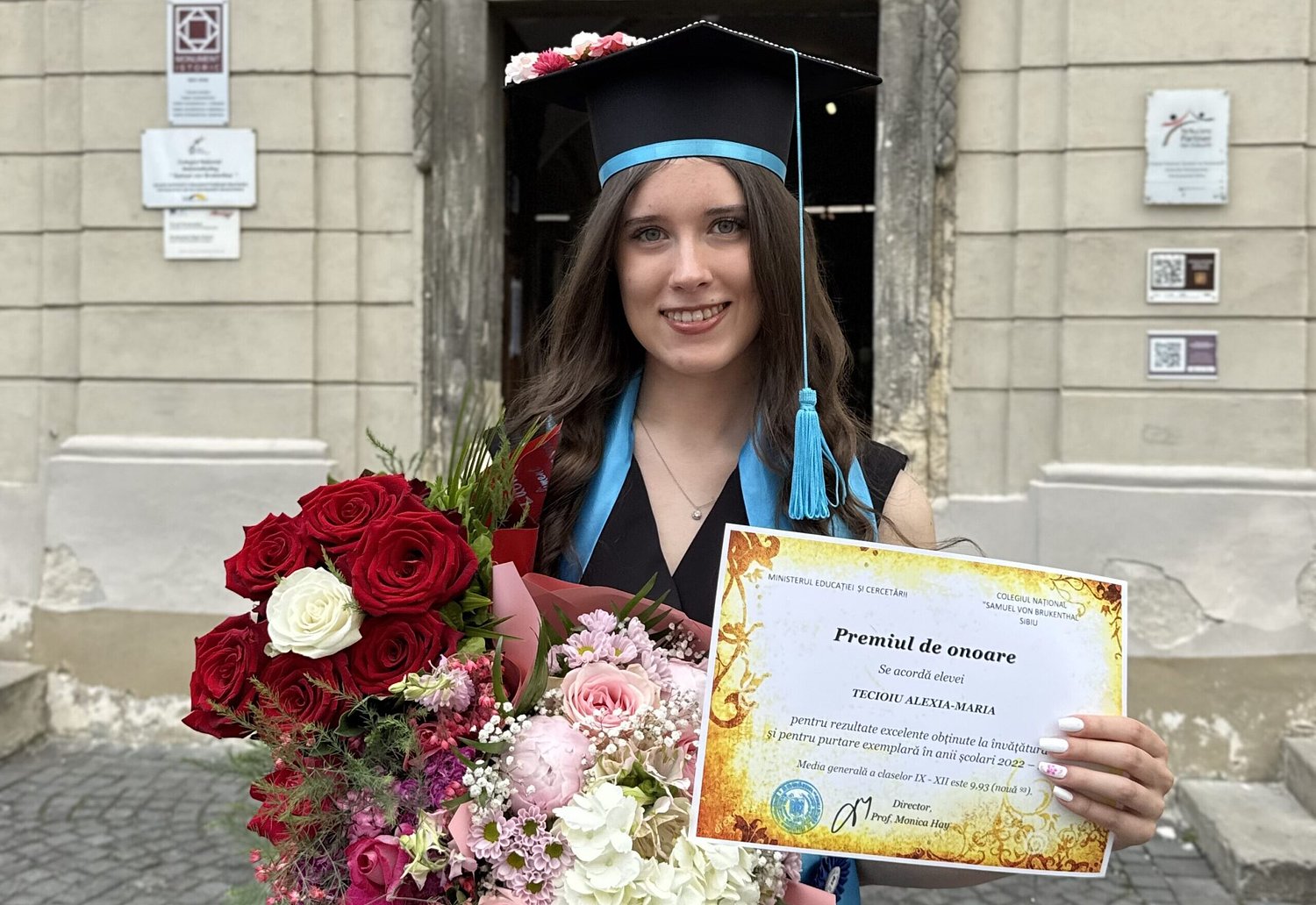 Alexia Tecioiu, șefă de promoție la ”Brukenthal” cu media 10: țintește sus și vrea să-și deschidă propria afacere
