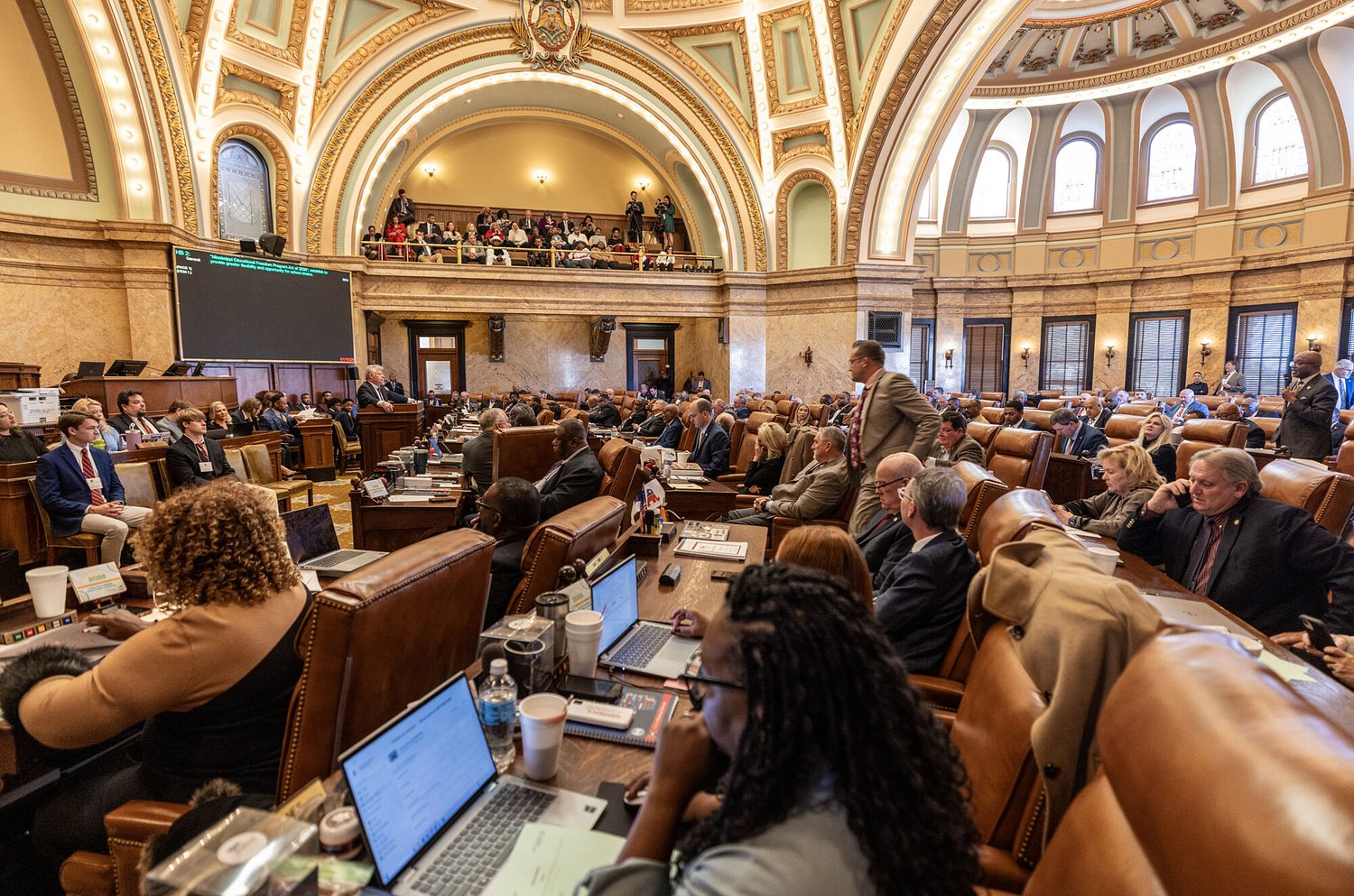 'Absent' Republicans, heavy whipping help Speaker Jason White pass school-choice bill