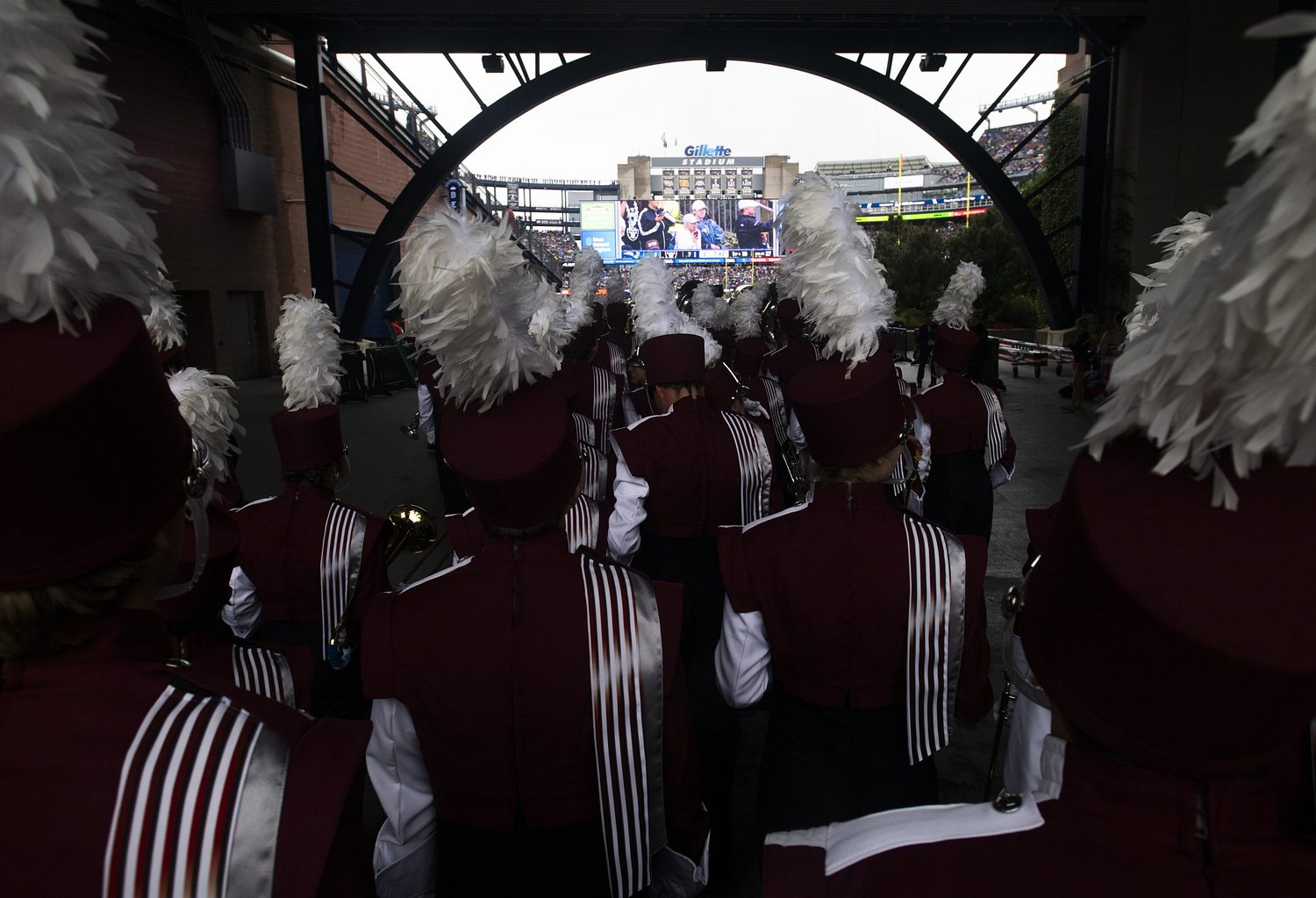 Shining bright like a diamond: UMass Minuteman Marching Band performs at Gillette Stadium