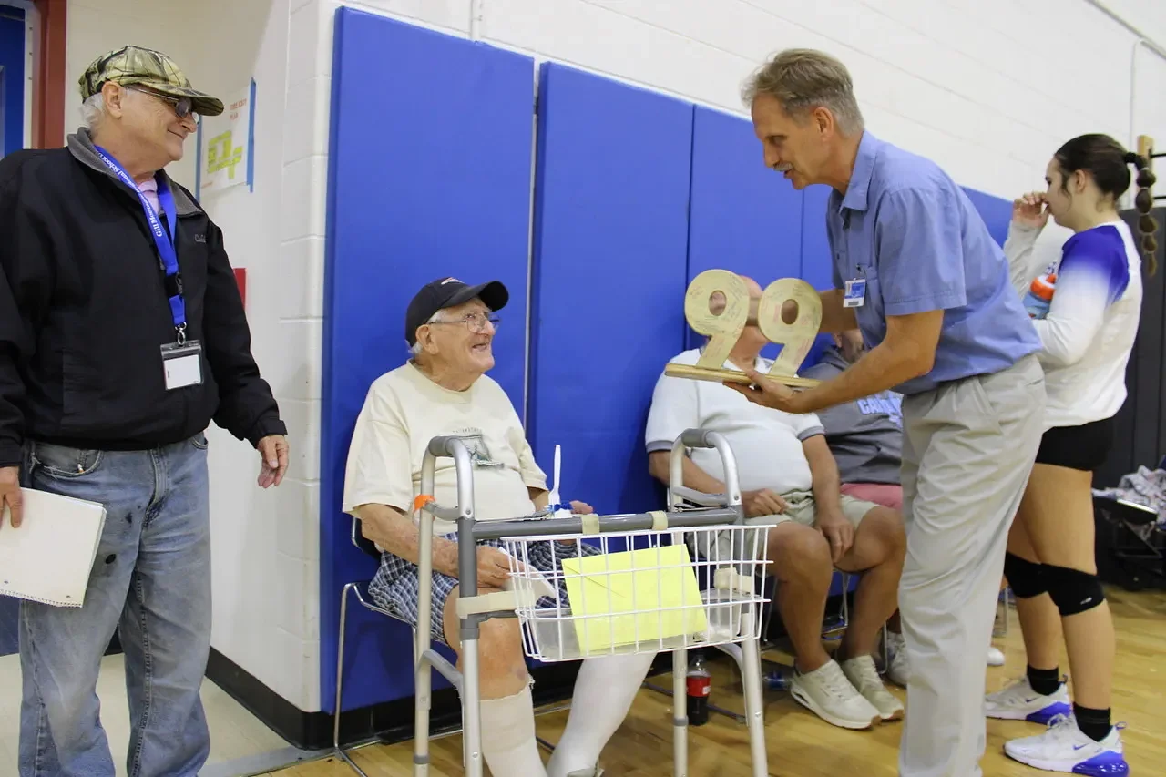 Turners Falls High School’s ‘ultimate fan’ George F. Bush turns 99