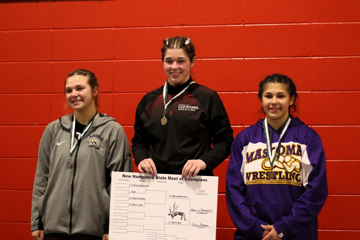 Concord's Beauregard makes history as only girl to win four consecutive state wrestling titles