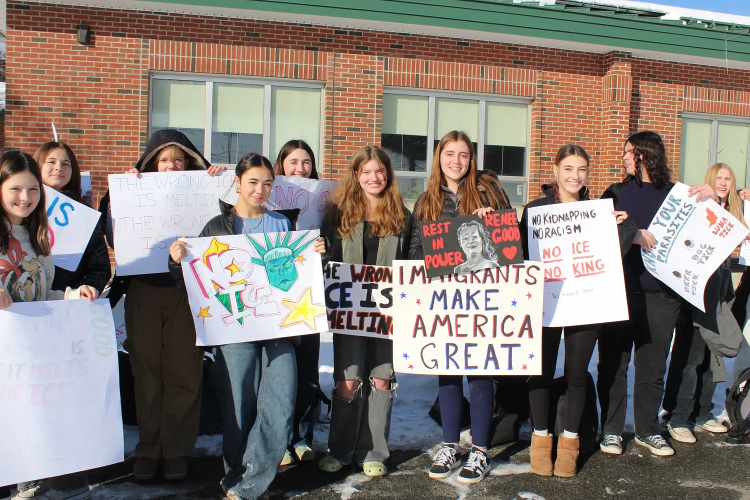 Mohawk Trail Regional School students hold walkout to protest actions of ICE agents