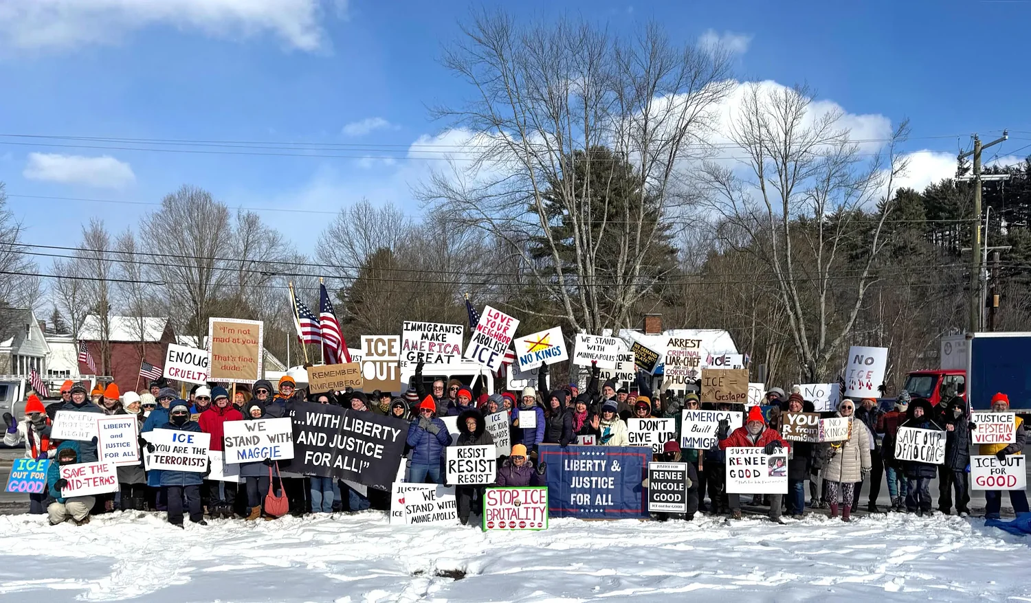 Photos: Protests in Peterborough and Hancock challenge ICE operations