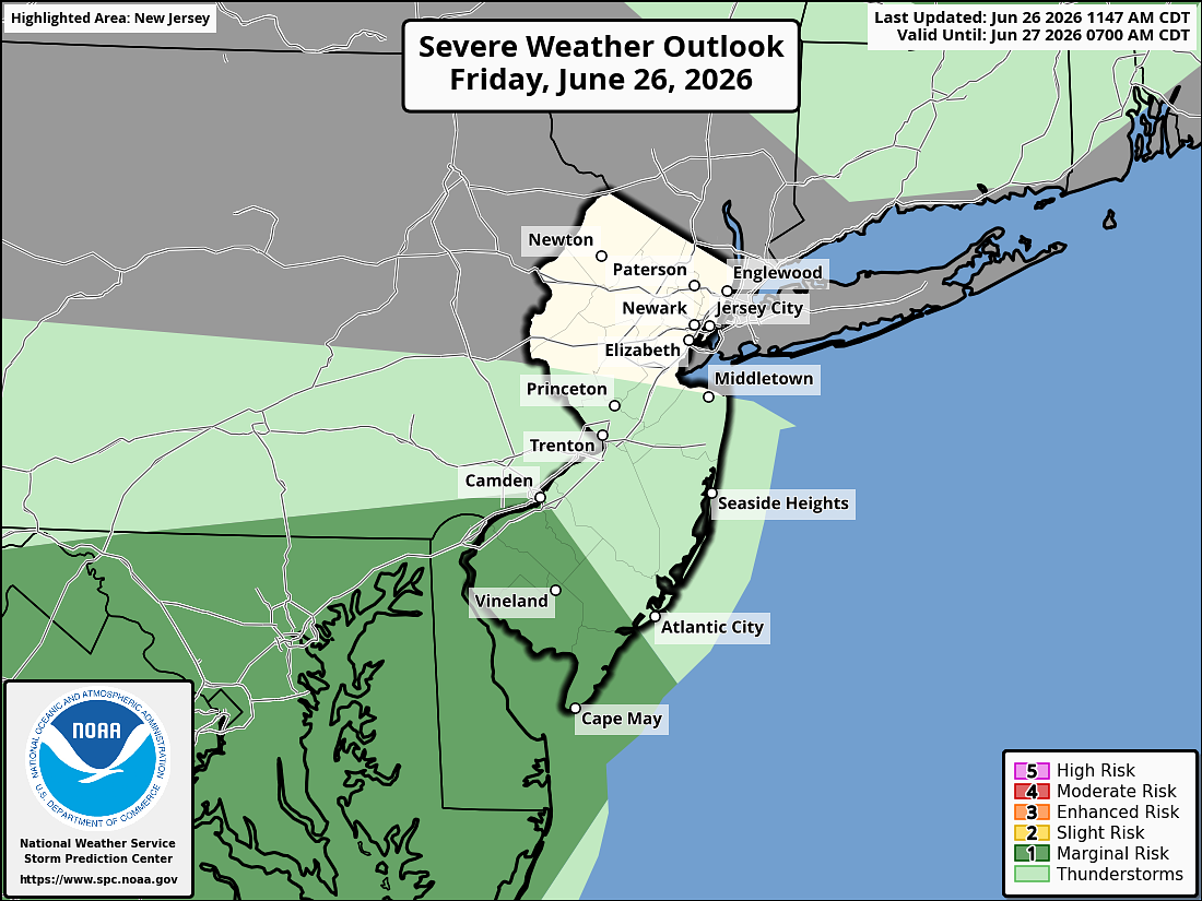 N.J. weather: Showers and thunderstorms to linger through Saturday before big heat wave hits