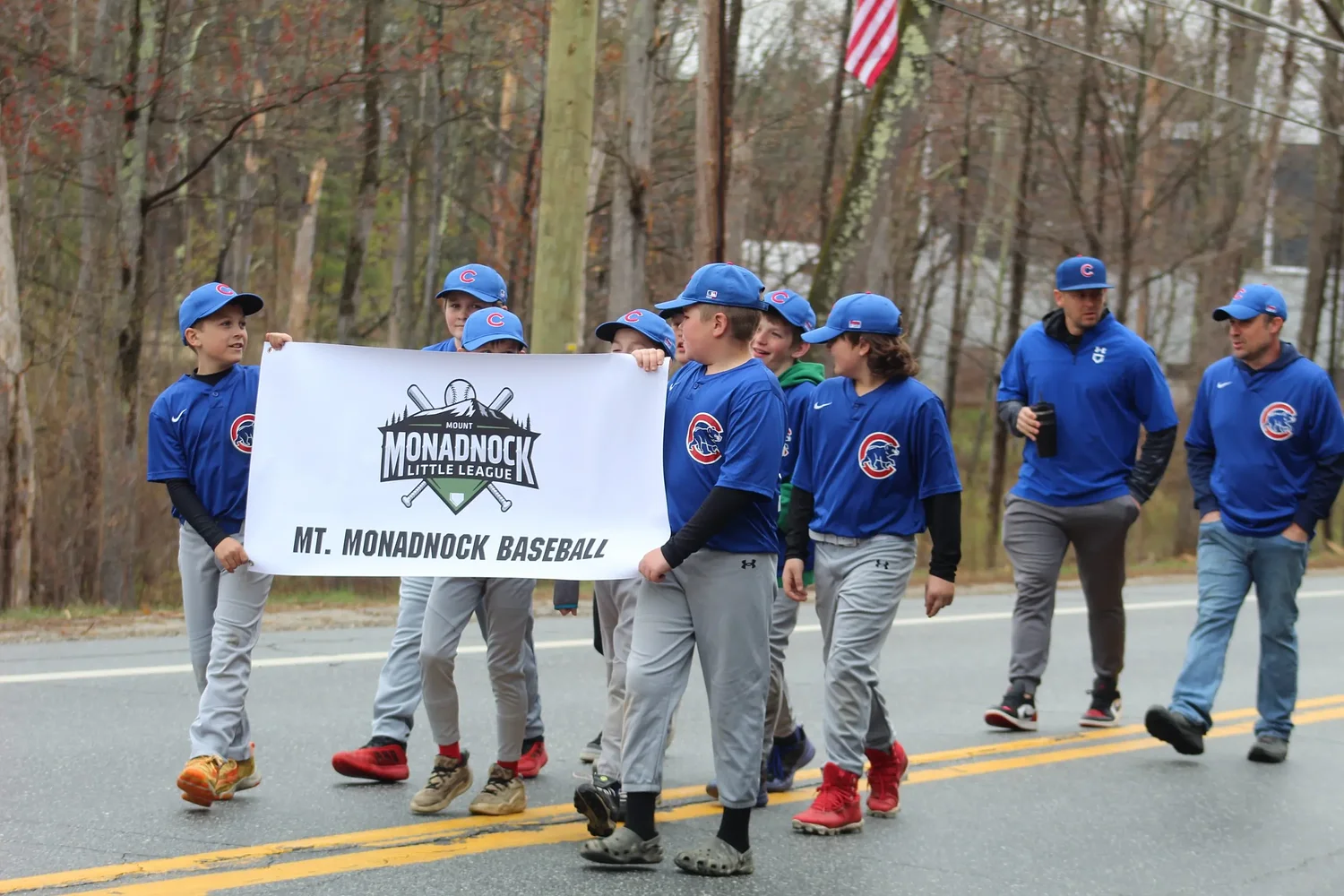 Mt. Monadnock Baseball South teams march for opening day festivities