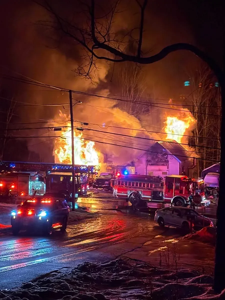 Historic Antrim garage destroyed in Wednesday night fire