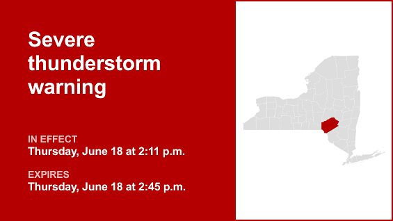 Update: Anticipate damaging winds and penny-sized hail with thunderstorms in Delaware County Thursday