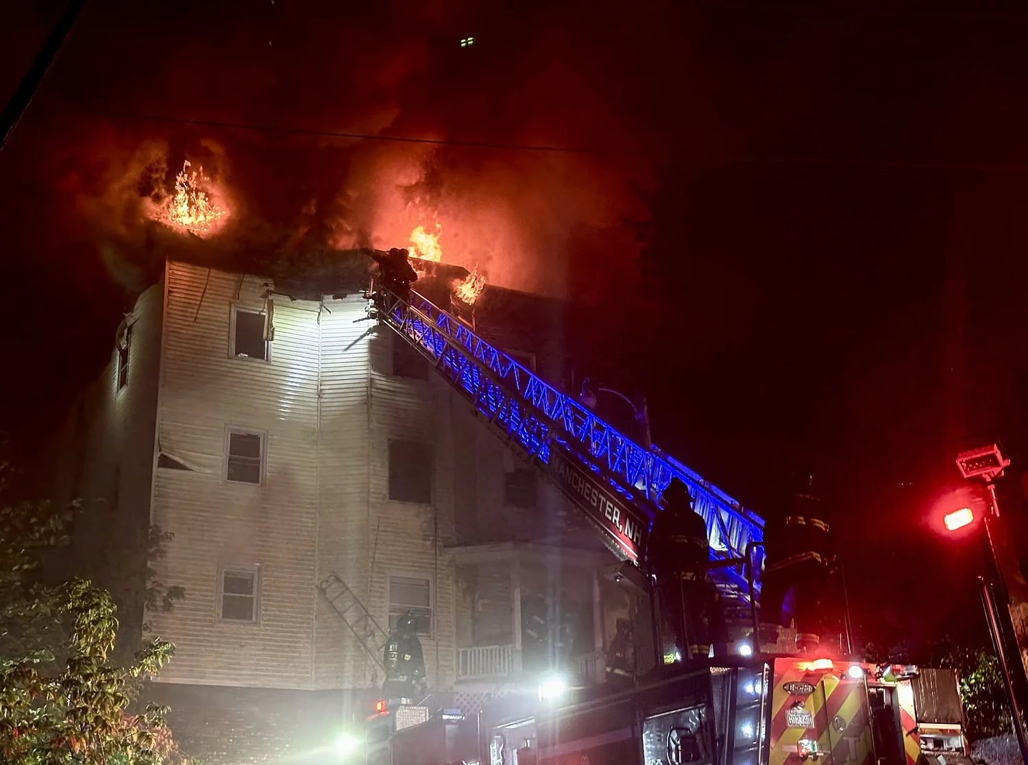 Update: Two in critical condition after jumping from burning building in Manchester