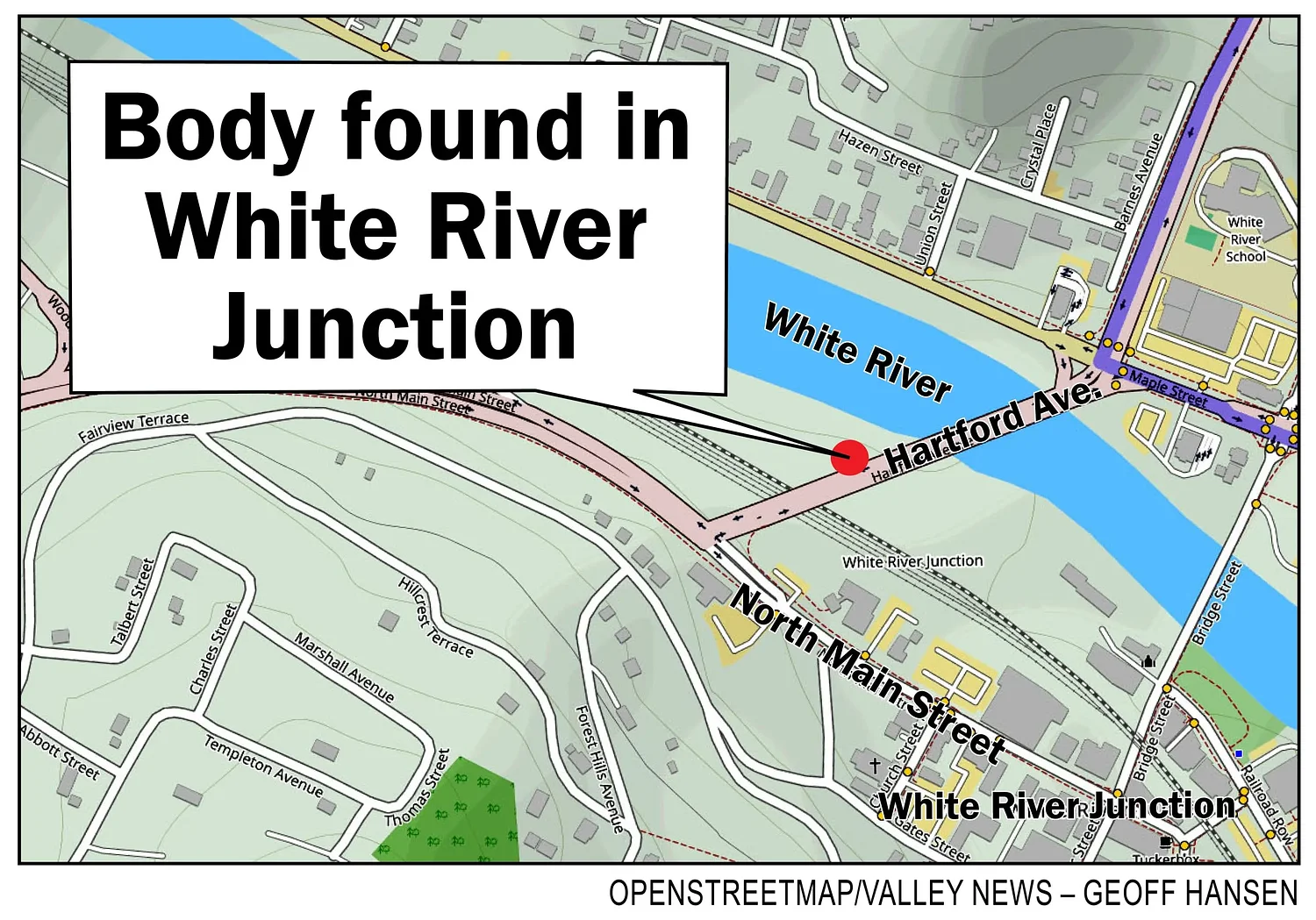 Police locate body under White River Junction bridge
