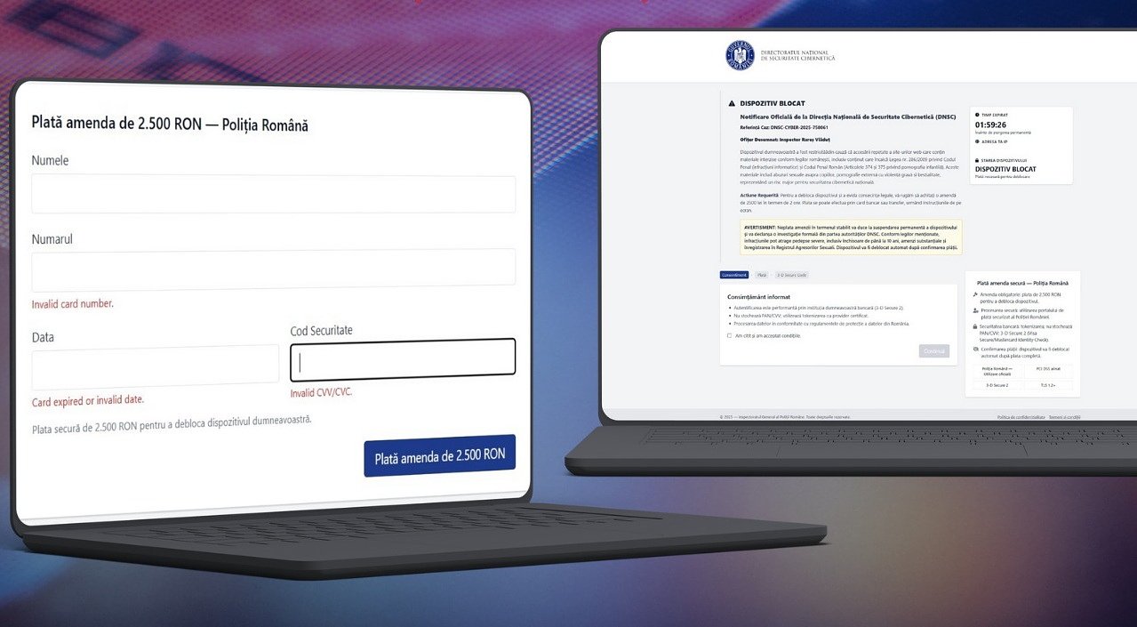 O altă șmecherie online. Viruși care îți cer bani în numele Poliției Române. Nu cădea în plasă!