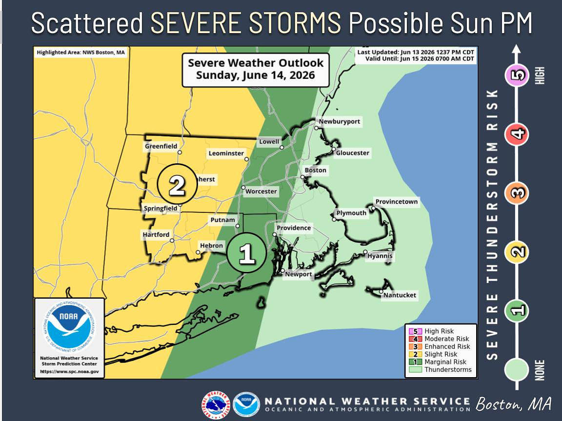 Severe storms, coastal flooding expected in Mass. Sunday night