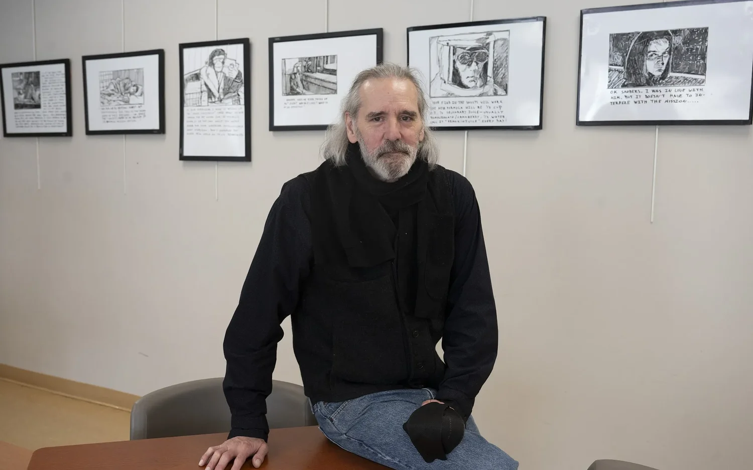 Drawn to life: Northampton artist's dry erase art exhibit 'Linescapes' on display at city's senior center